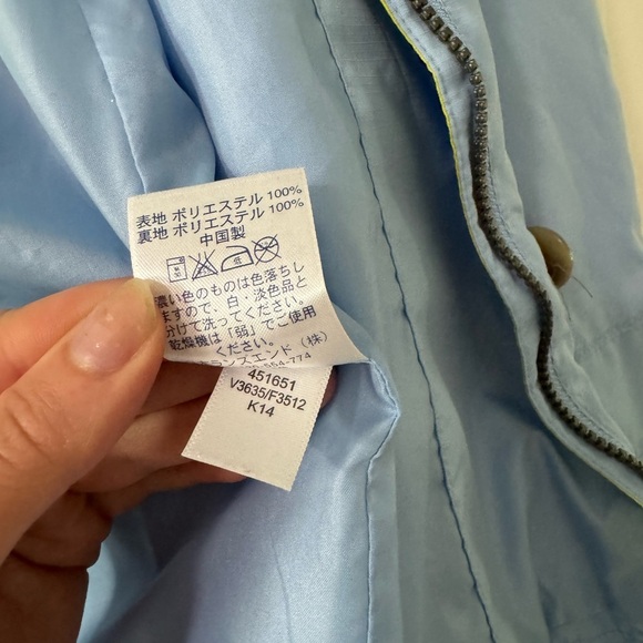Lands End baby blue and yellow rain jacket small - Picture 5 of 7
